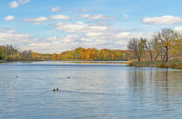 Serene Lake in the Autumn at the Ned Brown Preserve in Illinois
