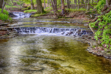 Small Cascade and Wooden Bridge: New York