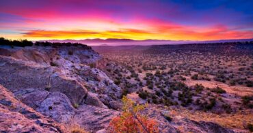 Sunset landscape photo of a desert in New Mexico