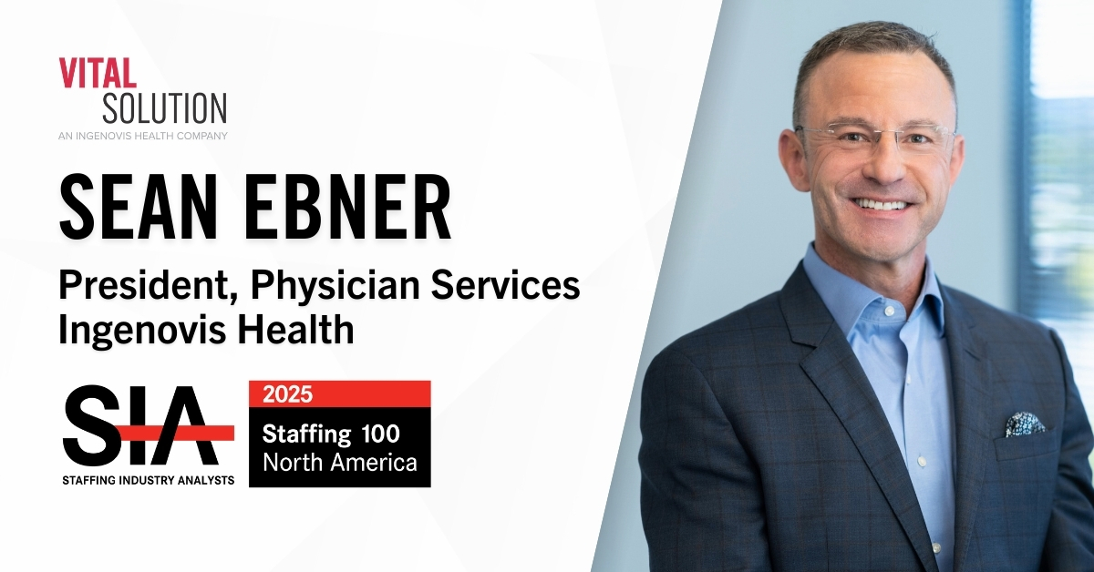 Sean Ebner, President of Ingenovis Health Physician Services, Named to SIA Top 100 North America List